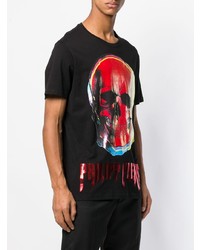 T-shirt à col rond imprimé noir Philipp Plein