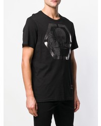 T-shirt à col rond imprimé noir Philipp Plein