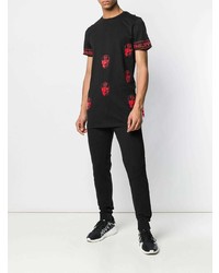 T-shirt à col rond imprimé noir Philipp Plein