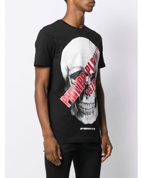 T-shirt à col rond imprimé noir Philipp Plein