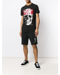 T-shirt à col rond imprimé noir Philipp Plein