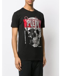 T-shirt à col rond imprimé noir Philipp Plein