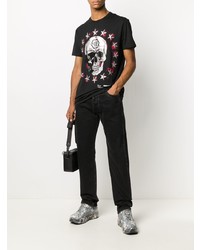 T-shirt à col rond imprimé noir Philipp Plein