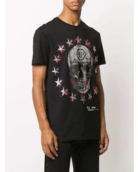 T-shirt à col rond imprimé noir Philipp Plein