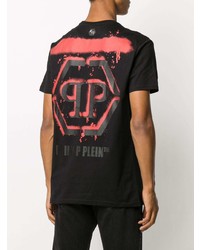 T-shirt à col rond imprimé noir Philipp Plein