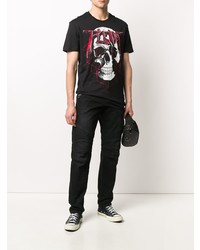 T-shirt à col rond imprimé noir Philipp Plein