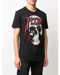 T-shirt à col rond imprimé noir Philipp Plein