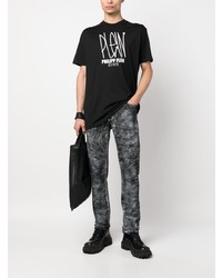 T-shirt à col rond imprimé noir Philipp Plein