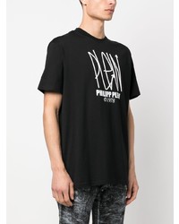 T-shirt à col rond imprimé noir Philipp Plein