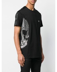 T-shirt à col rond imprimé noir Philipp Plein