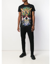 T-shirt à col rond imprimé noir Philipp Plein