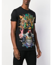 T-shirt à col rond imprimé noir Philipp Plein