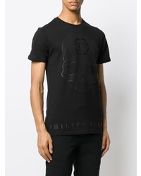 T-shirt à col rond imprimé noir Philipp Plein