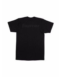 T-shirt à col rond imprimé noir Supreme