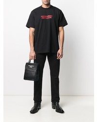 T-shirt à col rond imprimé noir Vetements