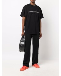 T-shirt à col rond imprimé noir Vetements