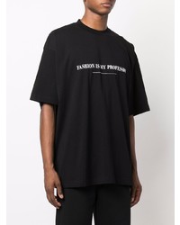 T-shirt à col rond imprimé noir Vetements