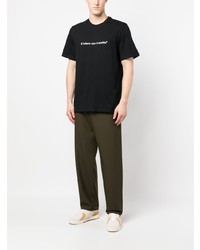 T-shirt à col rond imprimé noir MSGM