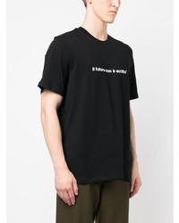 T-shirt à col rond imprimé noir MSGM