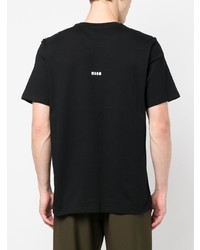 T-shirt à col rond imprimé noir MSGM