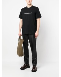 T-shirt à col rond imprimé noir MSGM