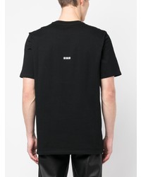 T-shirt à col rond imprimé noir MSGM