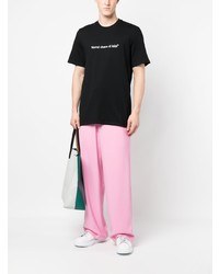 T-shirt à col rond imprimé noir MSGM