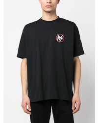 T-shirt à col rond imprimé noir Raf Simons X Fred Perry