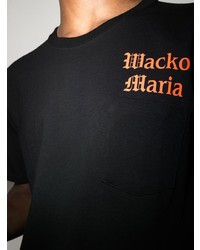 T-shirt à col rond imprimé noir Wacko Maria