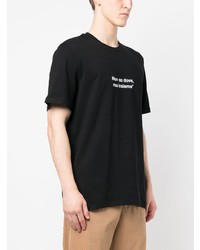 T-shirt à col rond imprimé noir MSGM