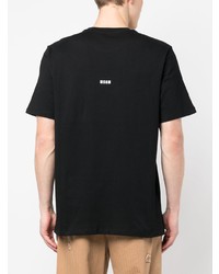 T-shirt à col rond imprimé noir MSGM