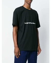 T-shirt à col rond imprimé noir MSGM