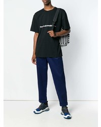 T-shirt à col rond imprimé noir MSGM