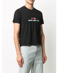 T-shirt à col rond imprimé noir Vetements