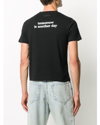 T-shirt à col rond imprimé noir Vetements