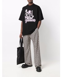 T-shirt à col rond imprimé noir Vetements