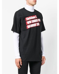 T-shirt à col rond imprimé noir Raf Simons