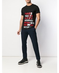 T-shirt à col rond imprimé noir DSQUARED2