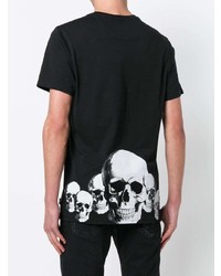 T-shirt à col rond imprimé noir Philipp Plein