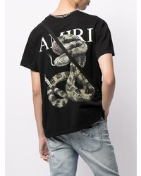 T-shirt à col rond imprimé noir Amiri