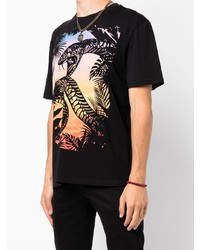 T-shirt à col rond imprimé noir Just Cavalli