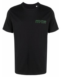 T-shirt à col rond imprimé noir Societe Anonyme