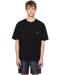 T-shirt à col rond imprimé noir Solid Homme