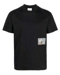 T-shirt à col rond imprimé noir Soulland