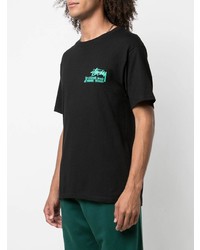 T-shirt à col rond imprimé noir Stussy