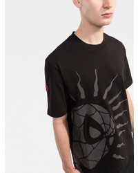 T-shirt à col rond imprimé noir Moncler