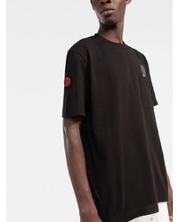 T-shirt à col rond imprimé noir Moncler