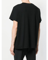 T-shirt à col rond imprimé noir Yohji Yamamoto