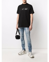 T-shirt à col rond imprimé noir Philipp Plein