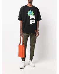 T-shirt à col rond imprimé noir Heron Preston